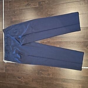 Pleated front cuffed men's suit trousers